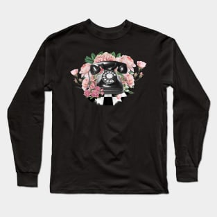 Black Vintage Rotary Phone Long Sleeve T-Shirt